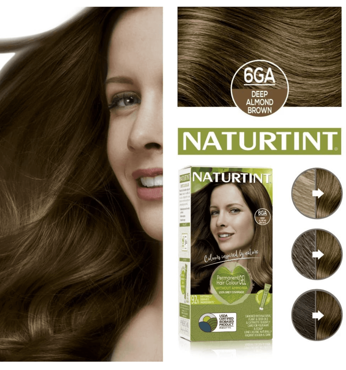 Naturtint Permanent Hair Colourant 6GA Deep Almond Brown - £7.99 when you bulk buy!