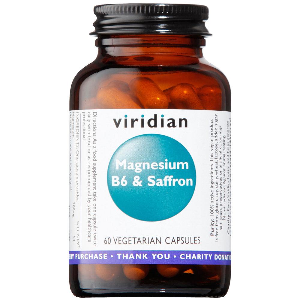 Viridian Magnesium, B6 & Saffron Veg Caps 60 size #334 Up To 30% Off