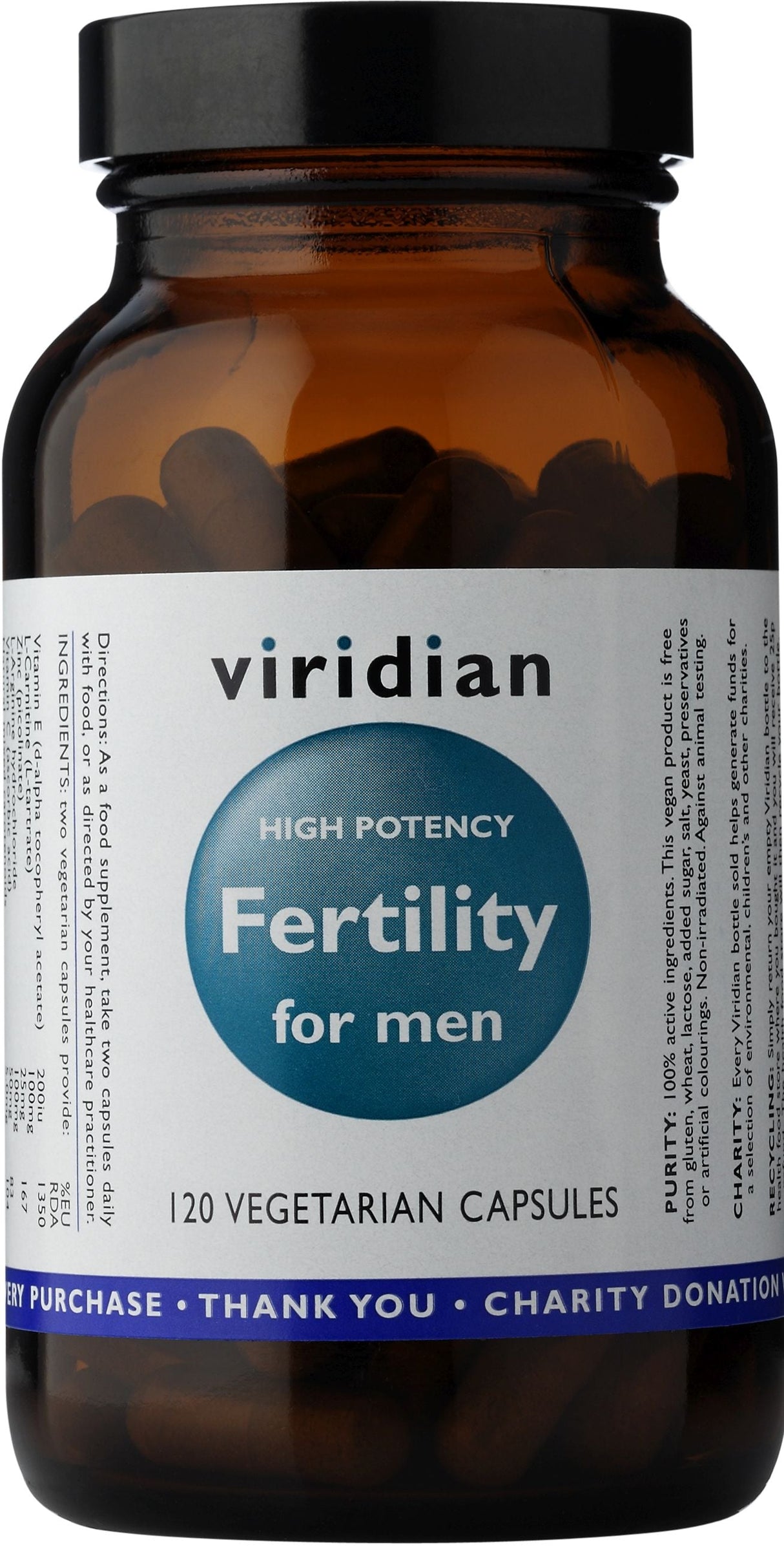 Viridian Fertility for Men (High Potency) Veg Caps 120 size #171 Up To 30% Off