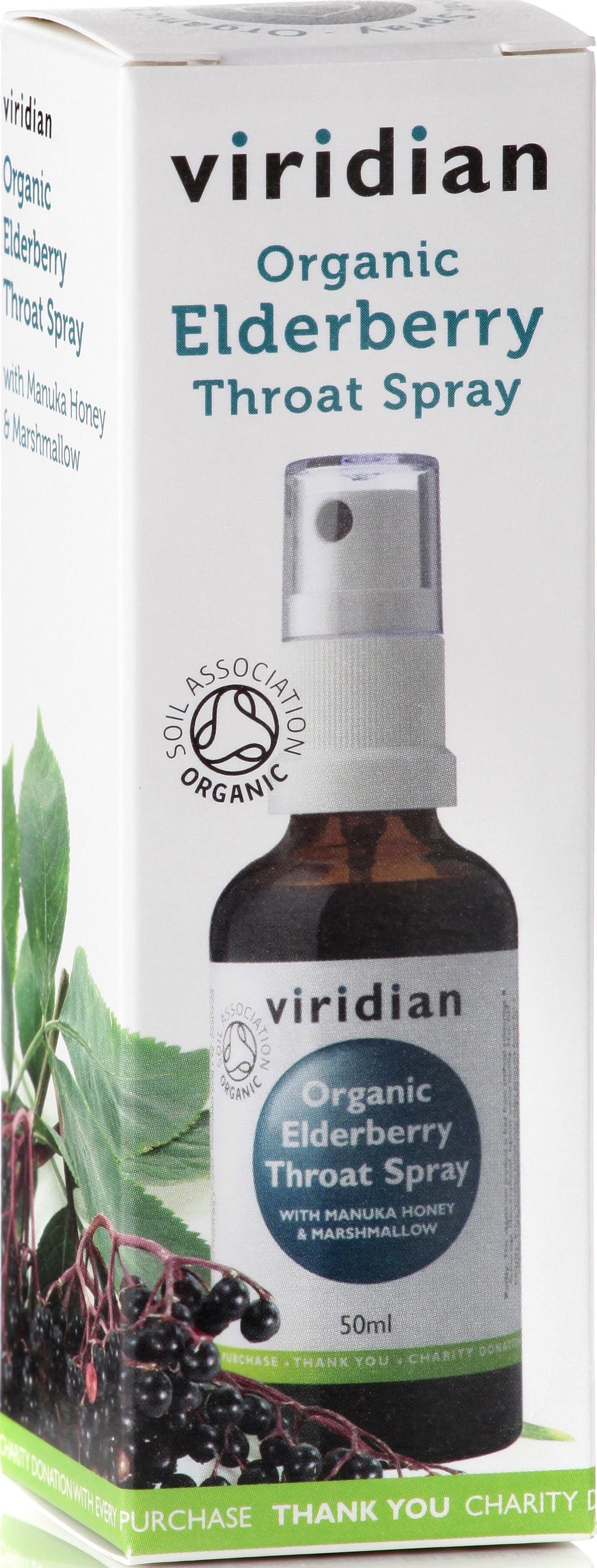 Viridian Elderberry Throat Spray NV (Organic) 50ml size #629 Up To 30% Off