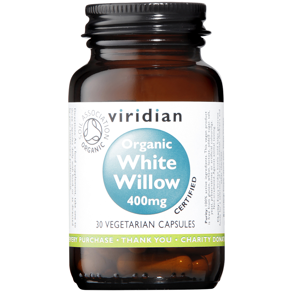 Viridian Organic White Willow 400mg Veg Caps 30 size #975 Up To 30% Off