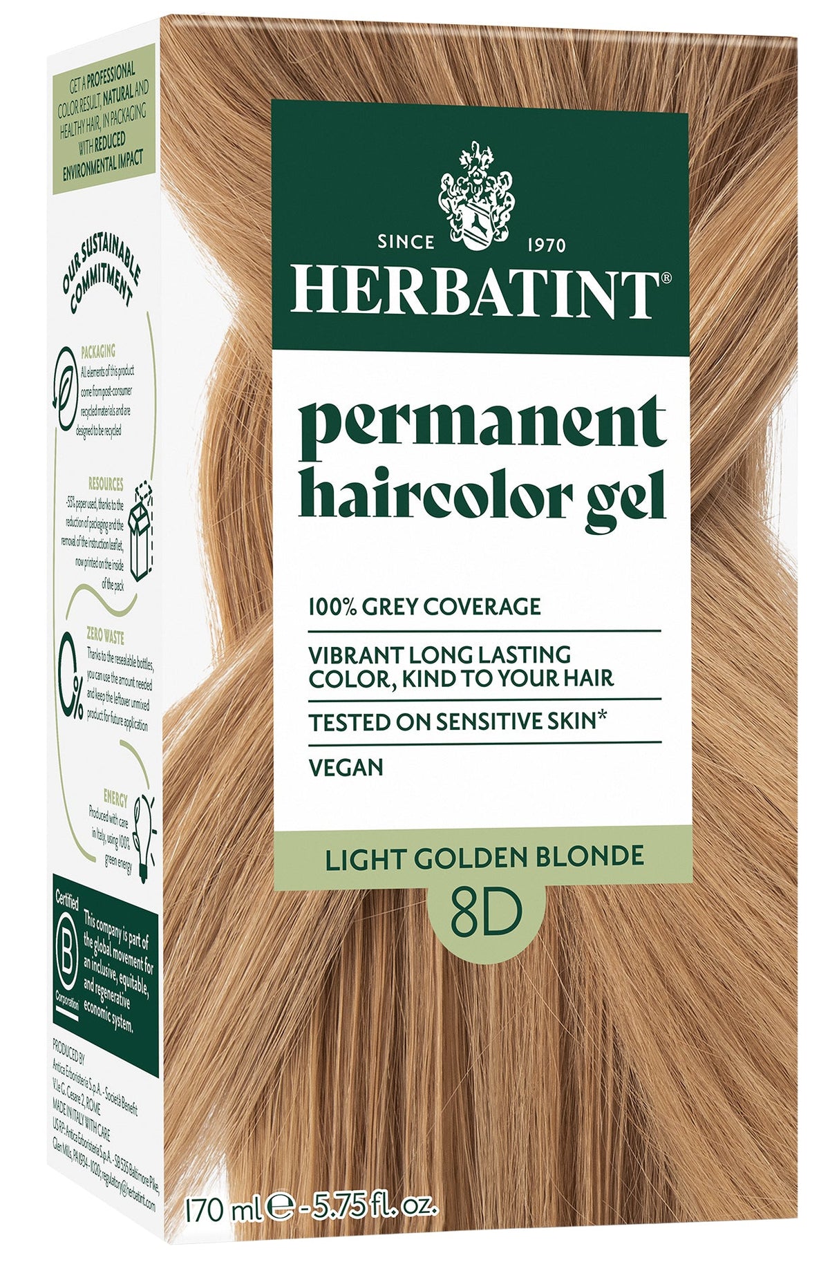 Herbatint Permanent Hair Colour 8D Light Golden Blonde - £7.91 when you bulk buy!