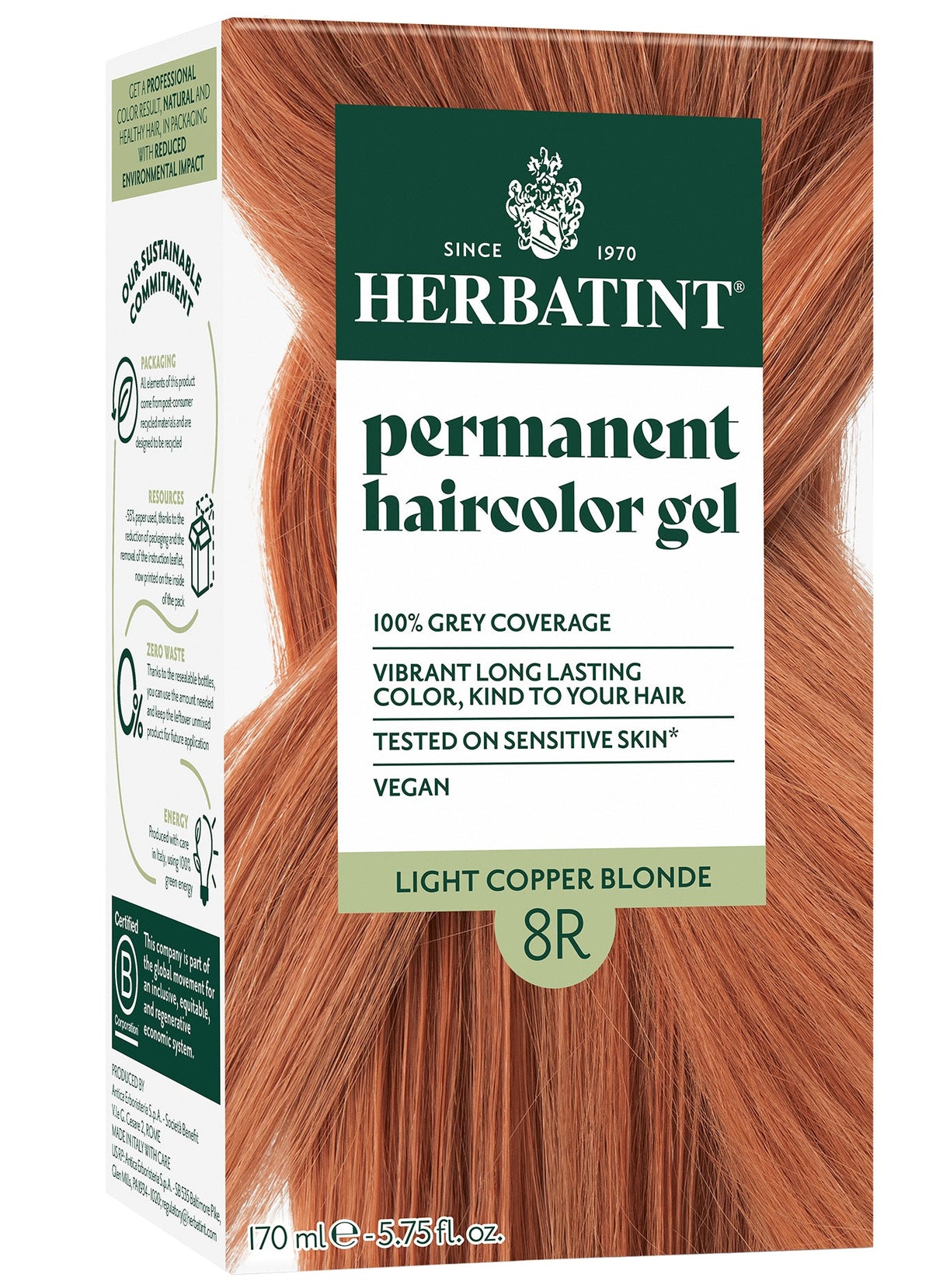 Herbatint Permanent Hair Colour 8R Light Copper Blonde - £7.91 when you bulk buy!