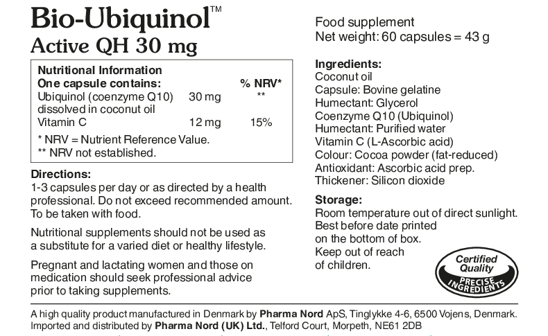 Pharma Nord Bio-Active Q10 Uniquinol 30mg (Ubiquinol) 60 caps
