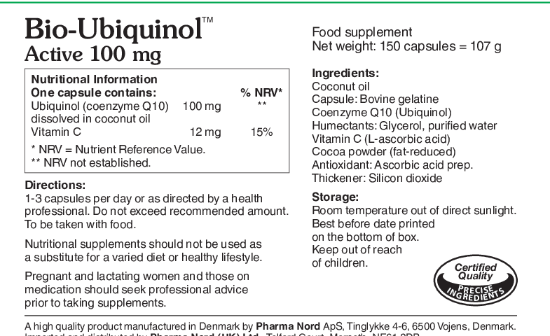 Pharma Nord Bio-Active Q10 Uniquinol 100mg (Ubiquinol) 60 caps