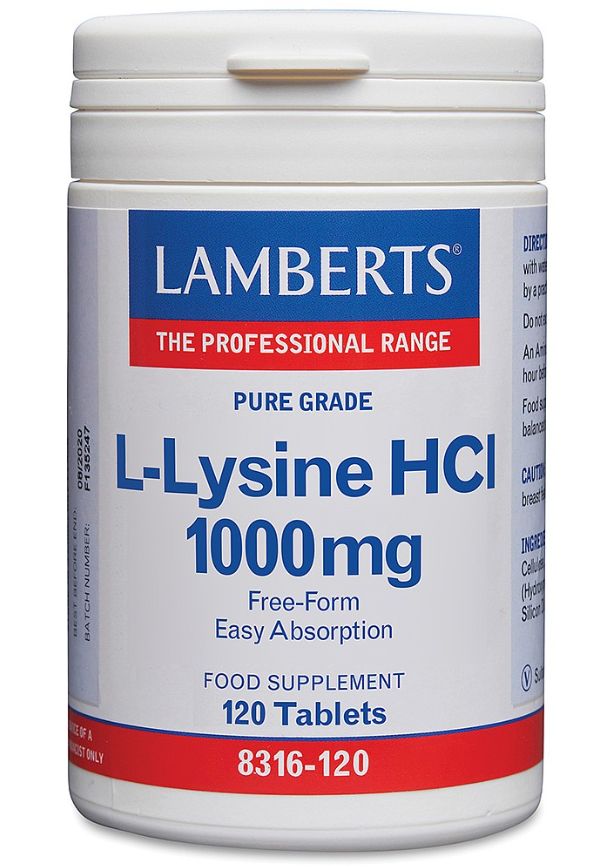 Lamberts L-Lysine 1000mg (120 Tablets) # 8316