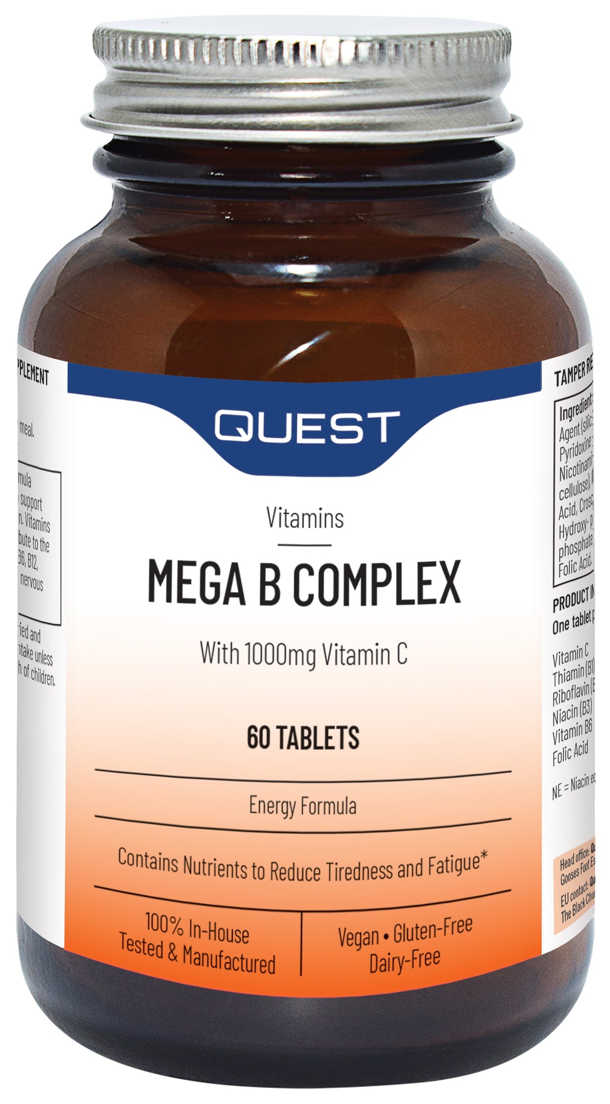 Quest Vitamins - Mega B Complex+ Vit C 1000mg (60 Capsules)