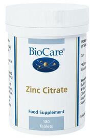 BioCare Zinc Citrate 50mg (15mg Elemental Zinc) # 136180
