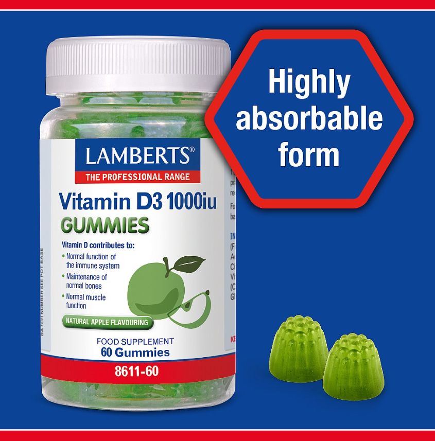 Lamberts Vitamin D3 1000iu 60 Gummies
