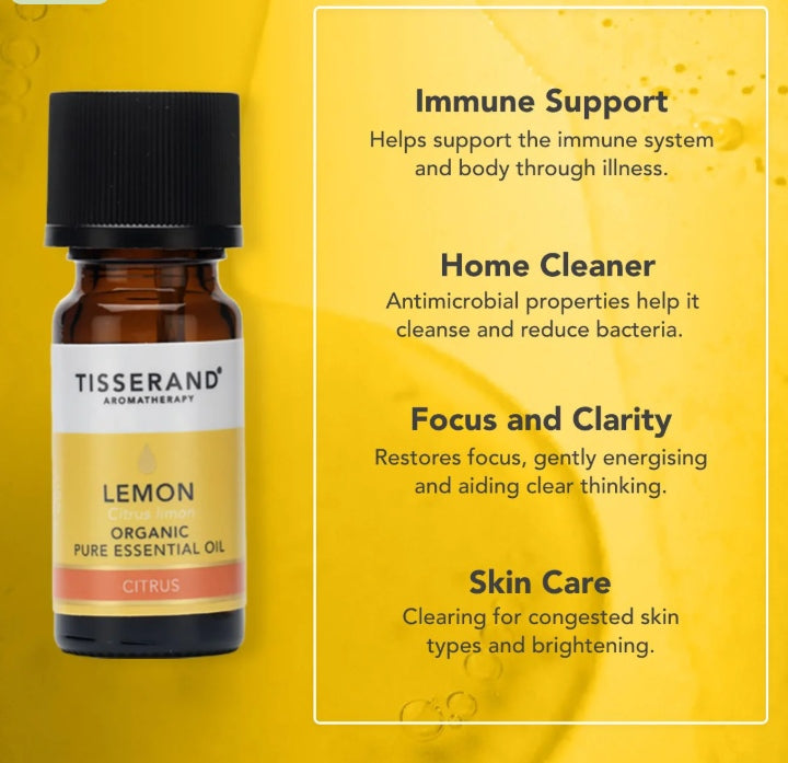 Tisserand Lemon Organic Essential Oil 9ml