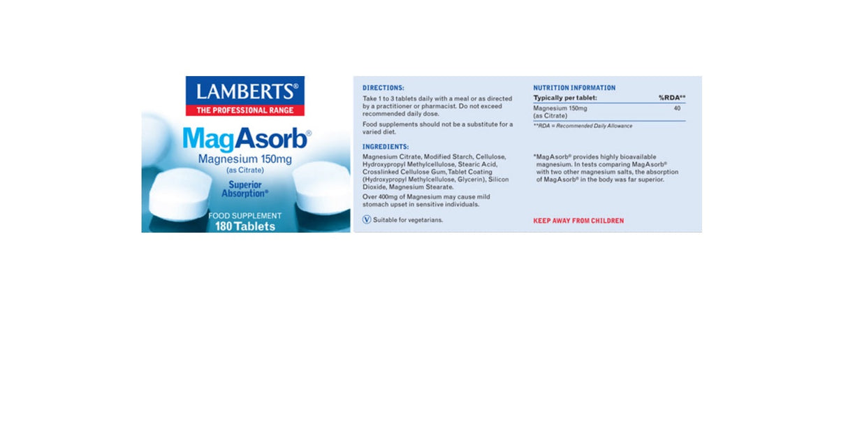 Lamberts MagAsorb (180 tablets) # 8239