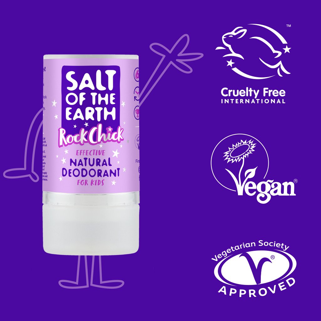 Salt Of The Earth Natural deodorant stick for kids - safe, gentle and effective # 90 Grams