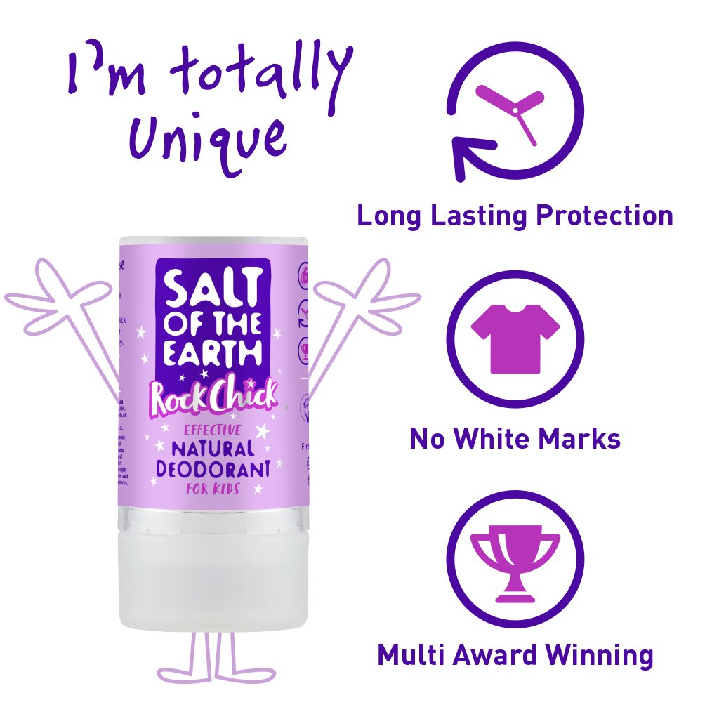 Salt Of The Earth Natural deodorant stick for kids - safe, gentle and effective # 90 Grams