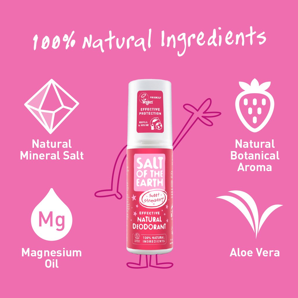 Salt Of The Earth Rock Chick Sweet Strawberry Natural Deodorant Spray for Girls # 100ml