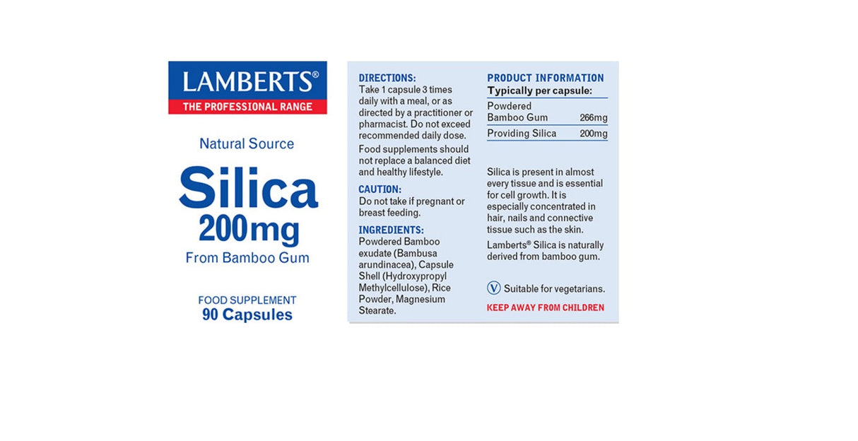 Lamberts Silica 200mg (90 Capsules) # 8544