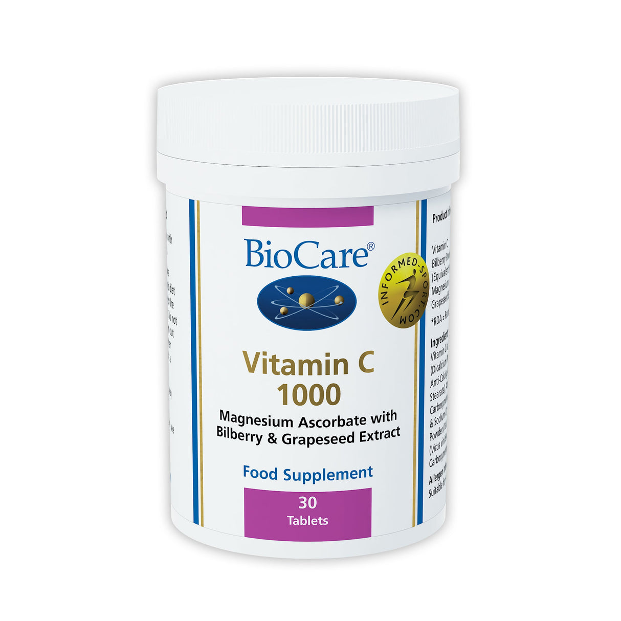 BioCare Vitamin C 1000mg (Magnesium Ascorbate Bilberry & Vitaflavan) # 30730
