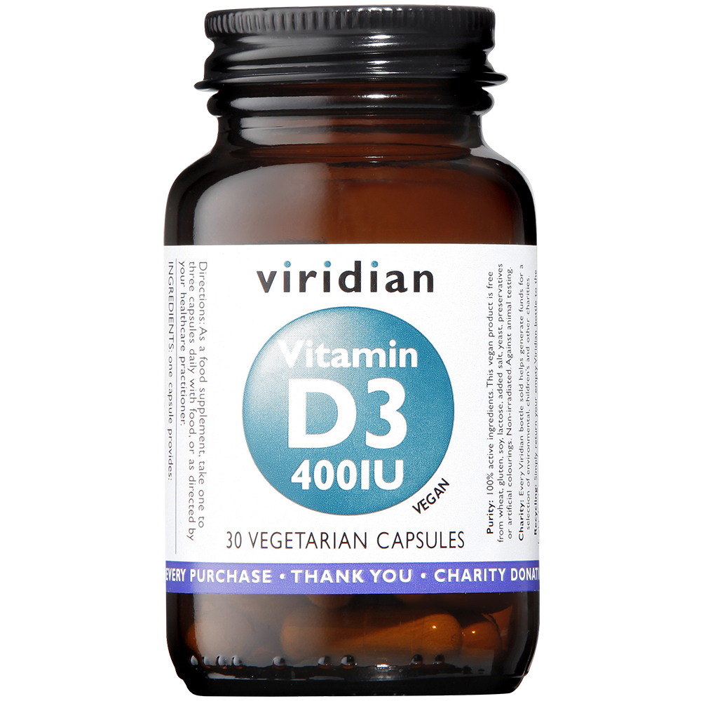 Viridian Vitamin D3 400iu Veg Caps 30 size #268  Up To 30% Off