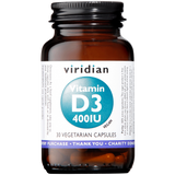 Viridian Vitamin D3 400iu Veg Caps 30 size #268  Up To 30% Off