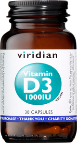 Viridian Vitamin D3 1000iu Veg Caps 30 size #270 Up To 30% Off