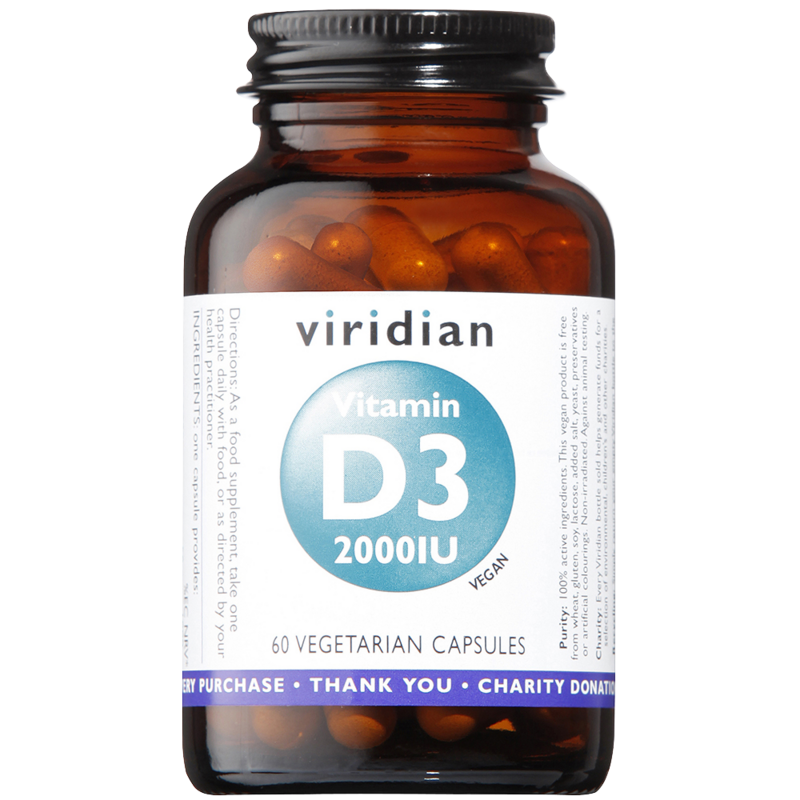 Viridian Vitamin D3 2000iu Veg Caps 60 size #274  Up To 30% Off