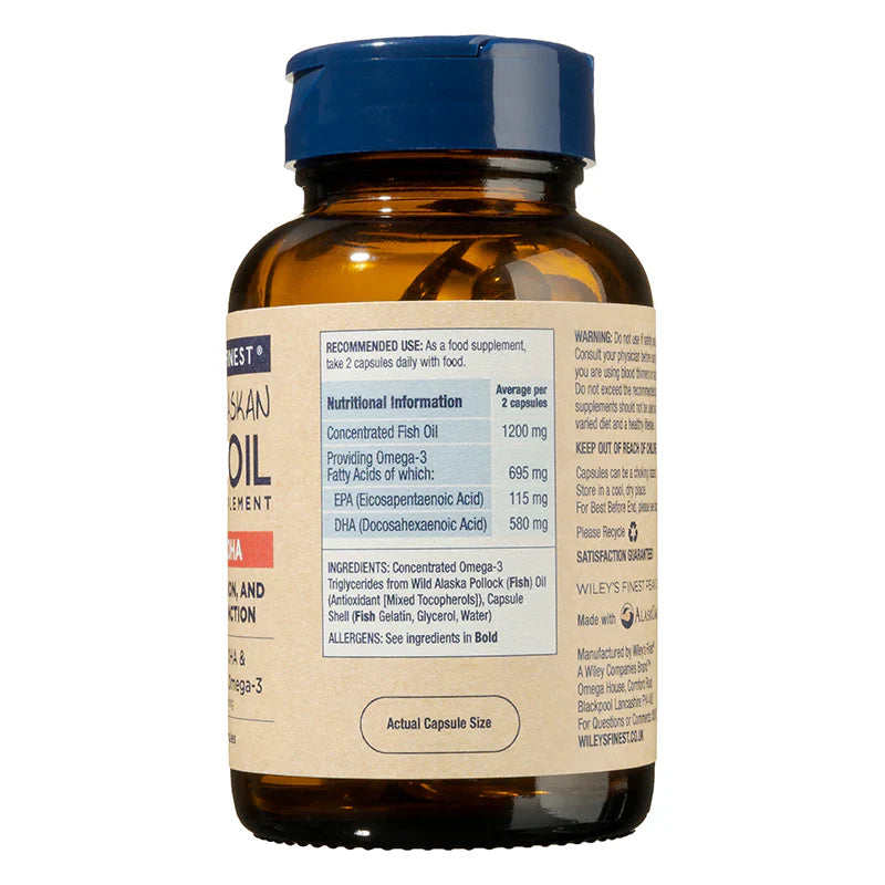 Wiley's Finest Peak Omega-3 DHA Fish Oil Softgels Save 30% When You Buy 3