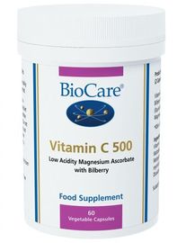 BioCare Vitamin C 500mg ( Magnesium Ascorbate & Bilberry) Citrus Free # 17260