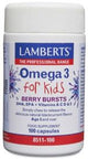 Lamberts Omega 3 for Kids Berry Bursts (DHA, EPA + Vitamins A, C, D & E) 100 Caps # 8511