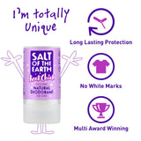 Salt Of The Earth Natural deodorant stick for kids - safe, gentle and effective # 90 Grams