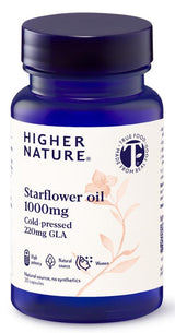 Higher Nature Starflower Oil 1000mg Cold pressed 220mg GLA 30 Capsules